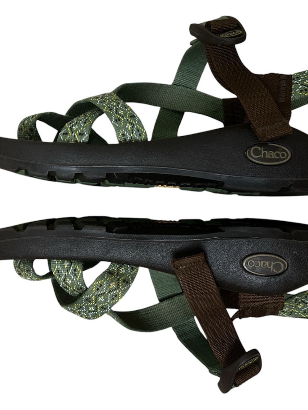 Chaco Women's Sandals Green and brown z/2 toe loop - Picture 3 of 7